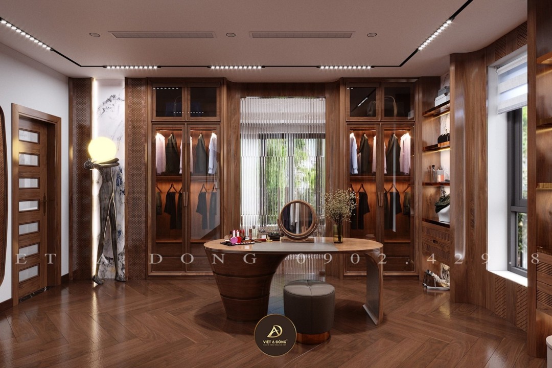 Bàn trang điểm gỗ óc chó BTD-17